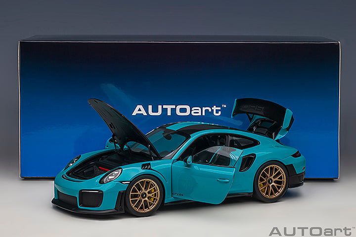 AUTOart Aa78175 Composite 1/18 Porsche 911 (991.2) GT2 RS Weissach Package Blue/Carbon Black - image 2