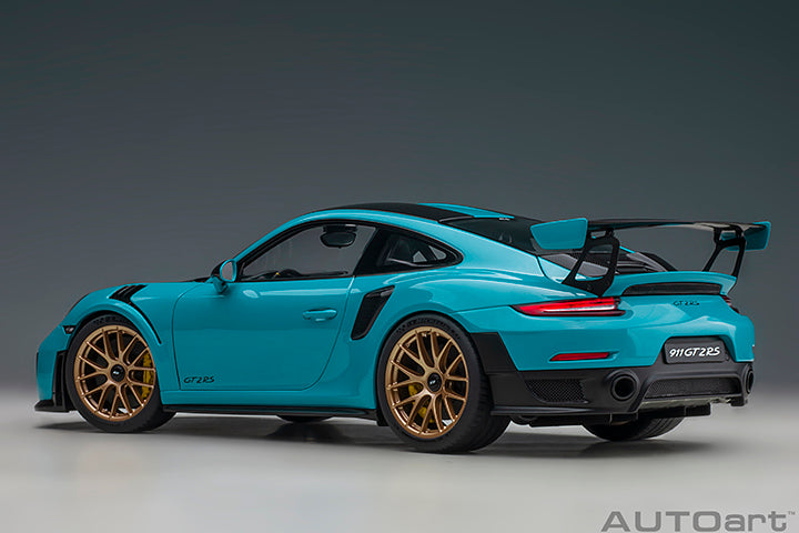 AUTOart Aa78175 Composite 1/18 Porsche 911 (991.2) GT2 RS Weissach Package Blue/Carbon Black - image 3