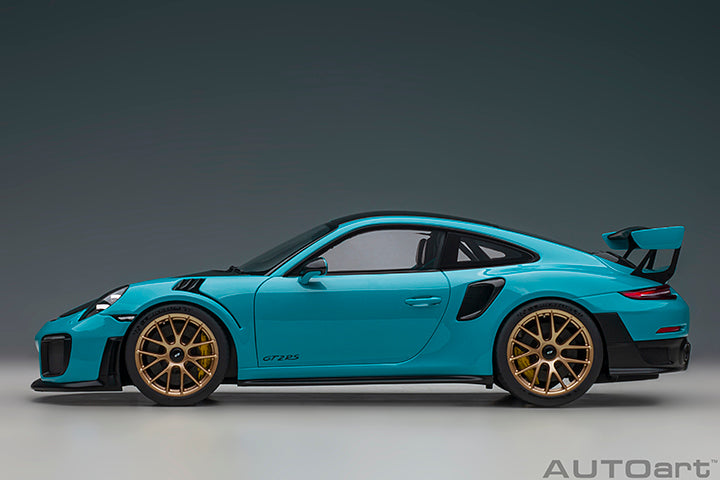 AUTOart Aa78175 Composite 1/18 Porsche 911 (991.2) GT2 RS Weissach Package Blue/Carbon Black - image 4