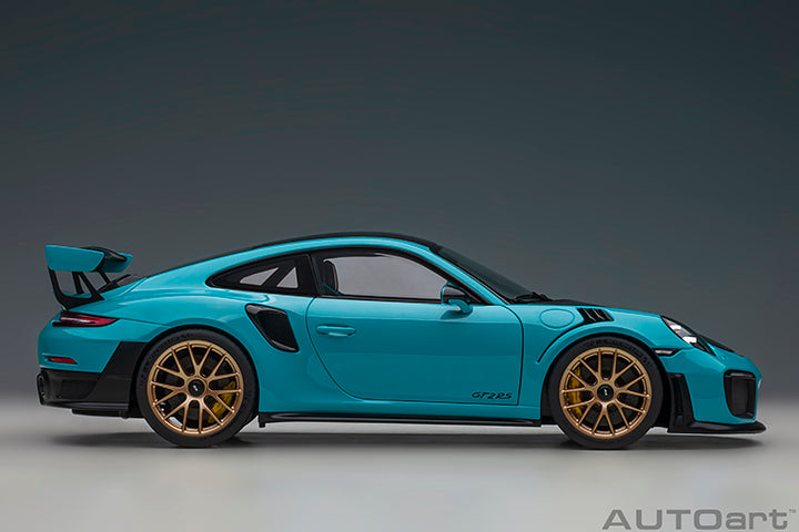 AUTOart Aa78175 Composite 1/18 Porsche 911 (991.2) GT2 RS Weissach Package Blue/Carbon Black - image 5