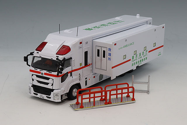 ActCar ATC0005 1/64 Tokyo Fire Department Isuzu Giga Super Ambulance Rescue Task Force Left Expanding Body with Ramp - image 6