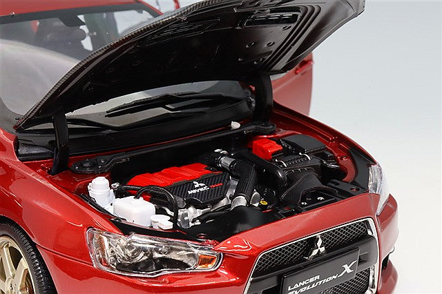 VIAT Model FS-VT18001 1/18 Mitsubishi Lancer Evolution X Red/Carbon Hood/RAYS Volk Racing TE37 Wheels - image 6