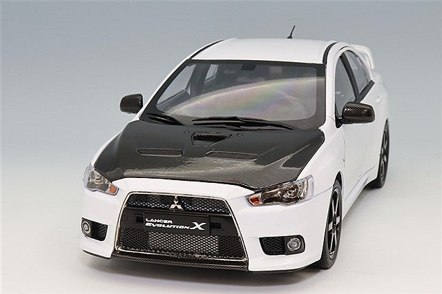 VIAT Model FS-VT18004 1/18 Mitsubishi Lancer Evolution X White/Carbon Hood/RAYS Volk Racing TE37 Wheels - image 1