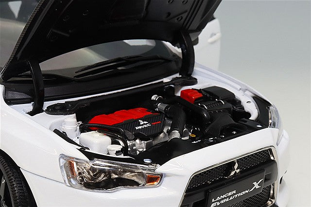 VIAT Model FS-VT18004 1/18 Mitsubishi Lancer Evolution X White/Carbon Hood/RAYS Volk Racing TE37 Wheels - image 6