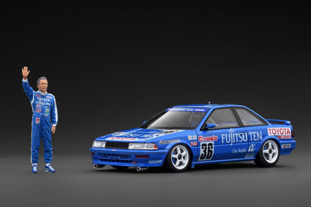 Ignition Model IG3862 Parallel Import Ignition Model 1/18 Fujitsu Ten Toyota Team TOM'S Corolla Levin AE92 1991 JTC #36 Masanori Sekiya/Hitoshi Ogawa with Masanori Sekiya Figure - image 1