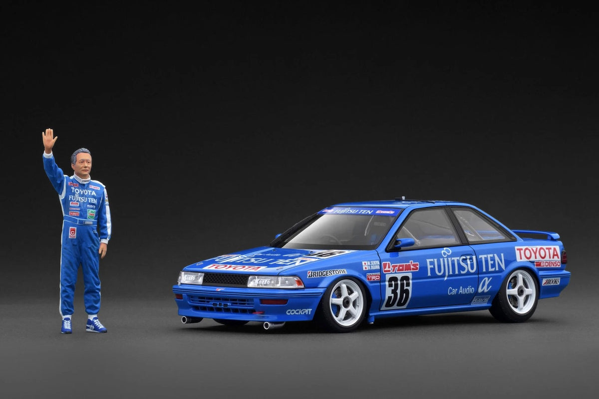 Ignition Model IG3862 Parallel Import Ignition Model 1/18 Fujitsu Ten Toyota Team TOM'S Corolla Levin AE92 1991 JTC #36 Masanori Sekiya/Hitoshi Ogawa with Masanori Sekiya Figure - image 1