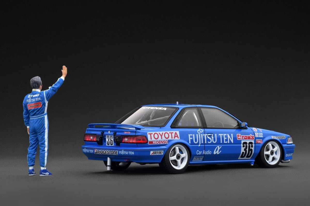 Ignition Model IG3862 Parallel Import Ignition Model 1/18 Fujitsu Ten Toyota Team TOM'S Corolla Levin AE92 1991 JTC #36 Masanori Sekiya/Hitoshi Ogawa with Masanori Sekiya Figure - image 3