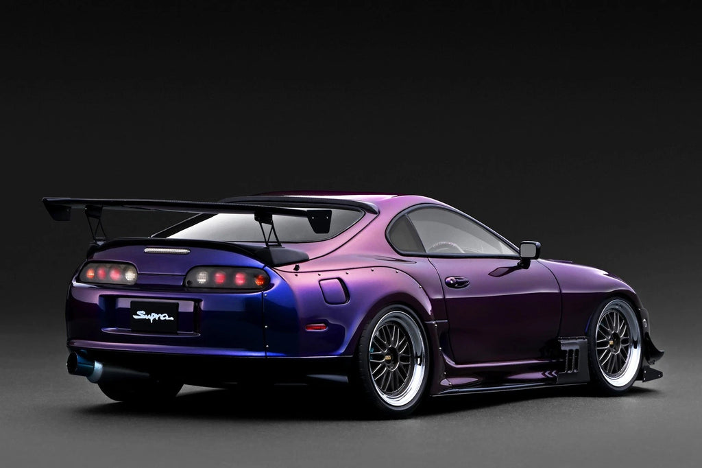 Ignition Model IG3947 1/18 Toyota Supra RZ (JZA80) Metallic Purple/BBS LM-Type 19-inch Wheels(Polished/Gunmetal) - image 3