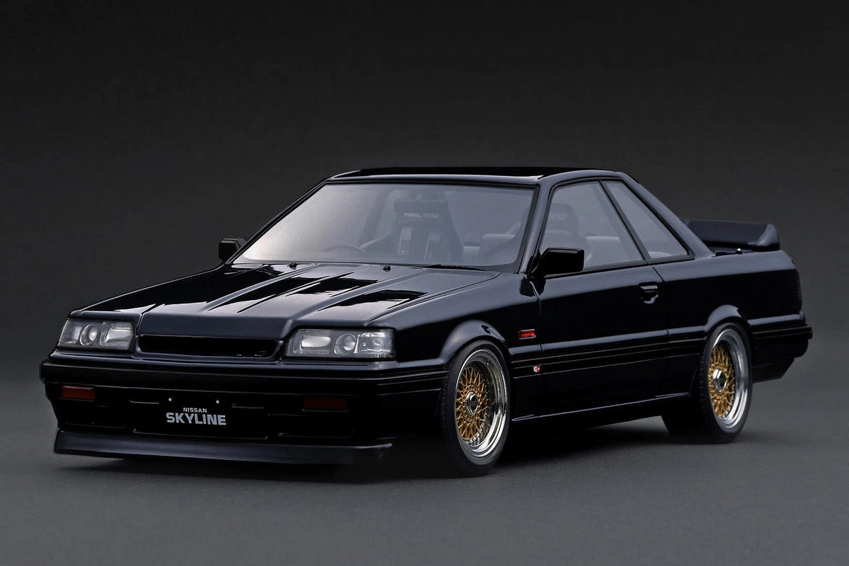 Ignition Model IG4011 1/18 Nissan Skyline GTS-R (R31) Black/BBS RS-Type 17-inch Wheels(Polished/Gold) - image 1