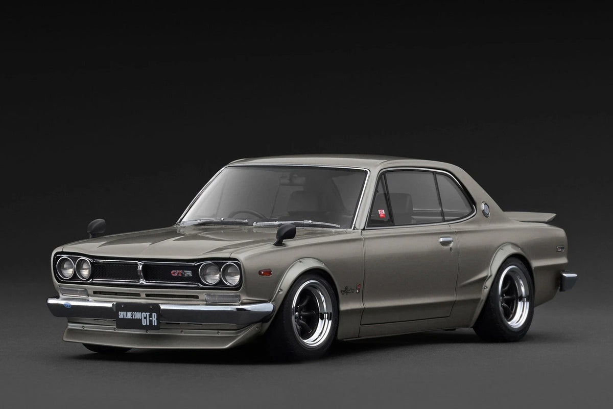 Ignition Model IG4032 1/18 Nissan Skyline 2000 GT-R (KPGC10) Dark Silver/RS Watanabe 8-Spoke 15-inch Wheels - image 1