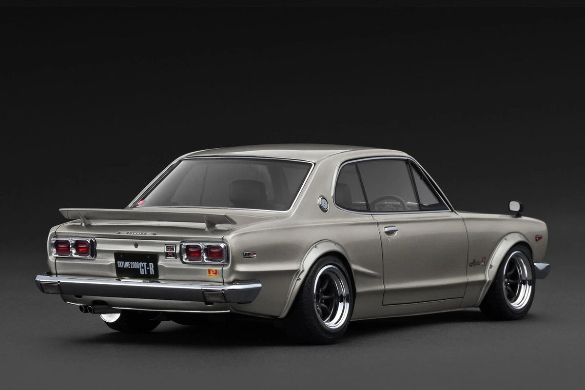 Ignition Model IG4032 1/18 Nissan Skyline 2000 GT-R (KPGC10) Dark Silver/RS Watanabe 8-Spoke 15-inch Wheels - image 3