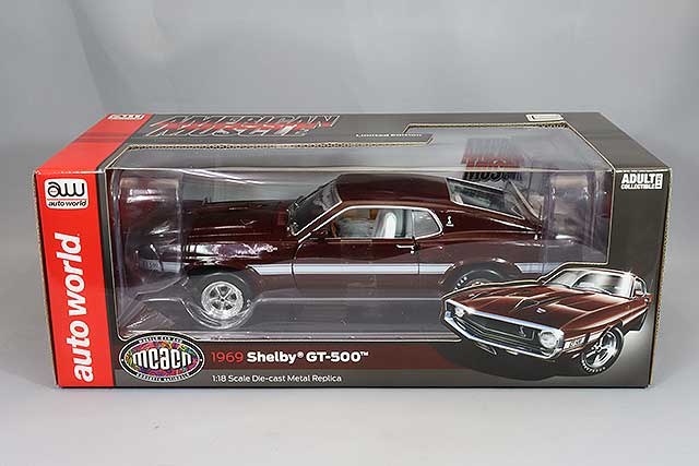 American Muscle KS-AMM1290 1/18 1969 Shelby GT500 Mustang 2+2 Royal Maroon - image 5