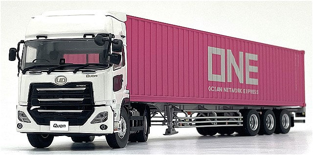 Kyosho KS03939B 1/43 UD Quon GK Nippon Trex Container Semi-Trailer White/ONE Container - image 2
