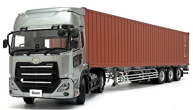 Kyosho KS03939C 1/43 UD Quon GK Nippon Trex Container Semi-Trailer Silver/Brown Container - image 2