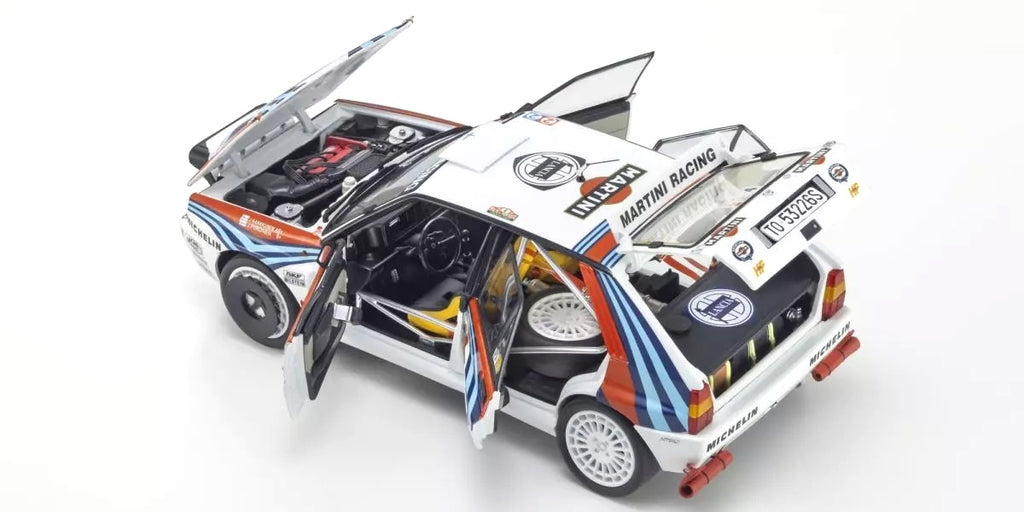 Kyosho KS08348K Lancia Delta 1992 Portugal Rally #4 - open hood, doors and hatch