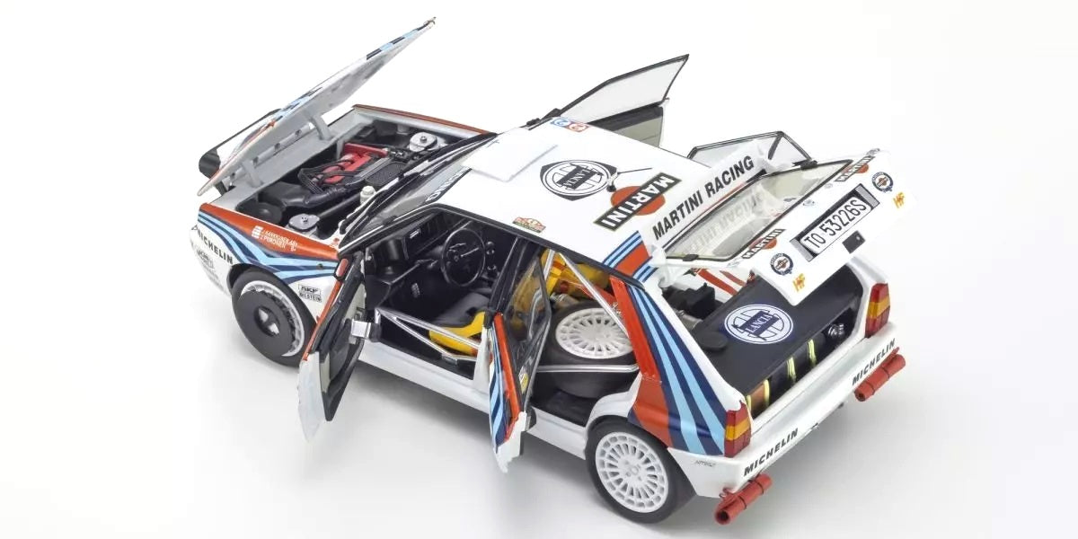 Kyosho KS08348K Lancia Delta 1992 Portugal Rally #4 - open hood, doors and hatch