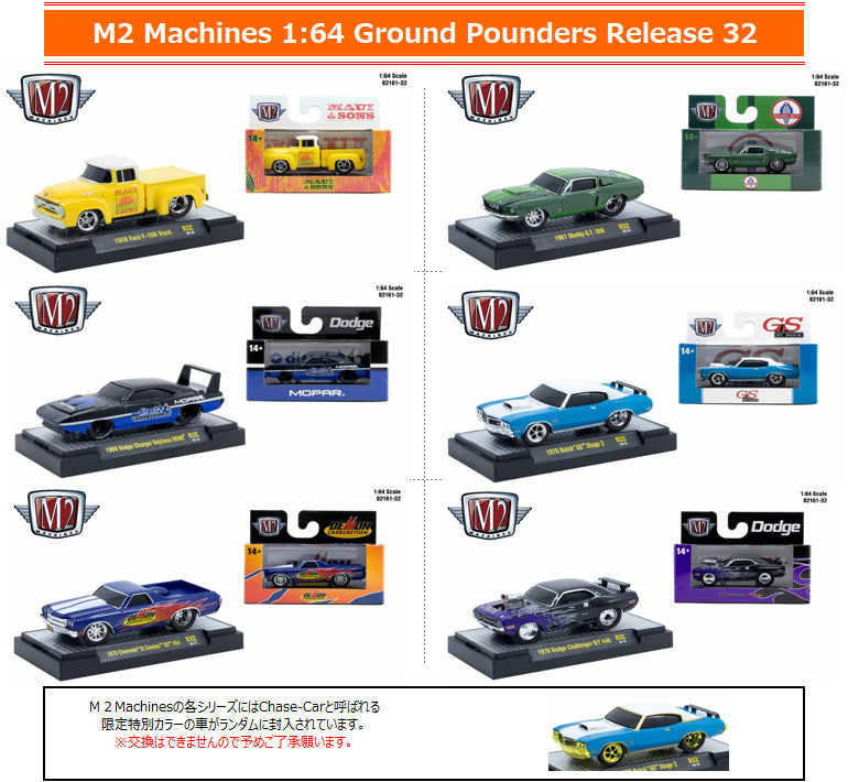 M2 Machines M2-82161-32 1/64 Ground Pounders Release 32 Six-Car Box - image 1