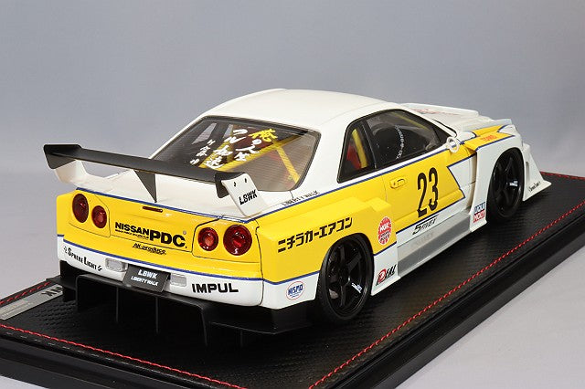 Ignition Model MC-IG2704 1/18 LB-ER34 Super Silhouette Skyline Nichira White/Yellow with Mr Kato Figure and Signed Special Back Sheet LB Planning Edition - image 5