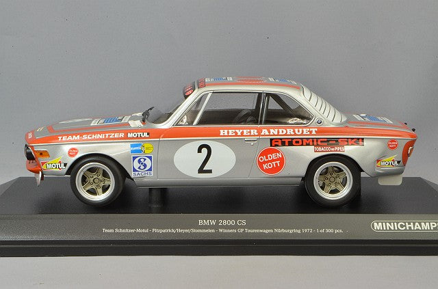 MINICHAMPS MC155722702 1/18 BMW 2800 CS 1972 Nurburgring Touring Car GP Winner #2 J. Fitzpatrick/H. Heyer/R. Stommelen - image 2