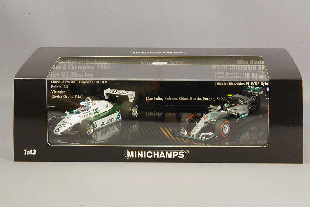 MINICHAMPS MC412821601 1/43 Williams-Ford FW08 1982 #6 and Mercedes-AMG Petronas W07 2016 #6 Rosberg Father-and-Son Two-Car Set - image 4