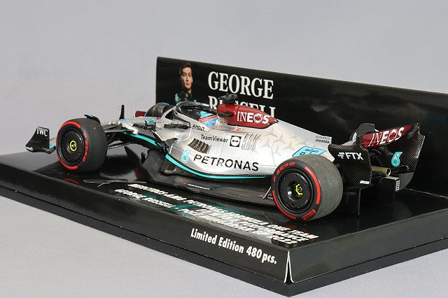 MINICHAMPS MC417223163 1/43 Mercedes-AMG Petronas W13 E Performance 2022 Hungarian GP #63 G. Russell First Pole Position - image 3