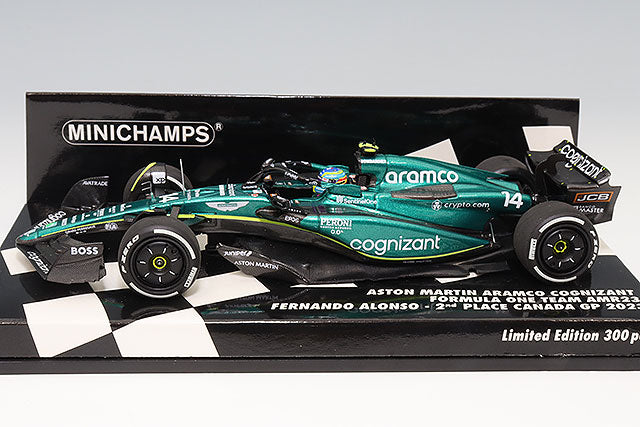 MINICHAMPS MC417230914 1/43 Aston Martin Aramco Cognizant AMR23 2023 Canadian GP Second Place #14 F. Alonso - image 2