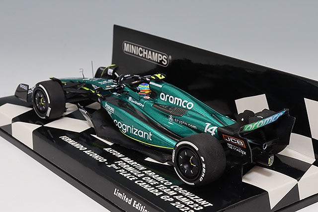 MINICHAMPS MC417230914 1/43 Aston Martin Aramco Cognizant AMR23 2023 Canadian GP Second Place #14 F. Alonso - image 3