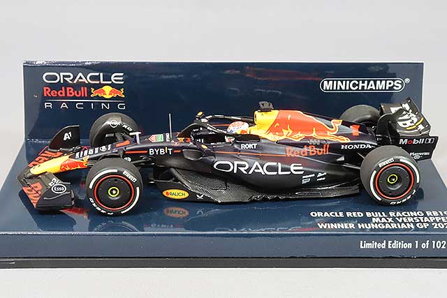 MINICHAMPS MC417231201 1/43 Oracle Red Bull Racing Honda RB19 2023 Hungarian GP Winner #1 M. Verstappen - image 2