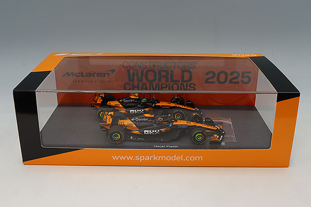 Spark S9590 1/43 McLaren MCL39 McLaren Formula 1 Team 2025 Constructors' Champion #4 L. Norris & #81 O. Piastri Two-Car Set - image 1