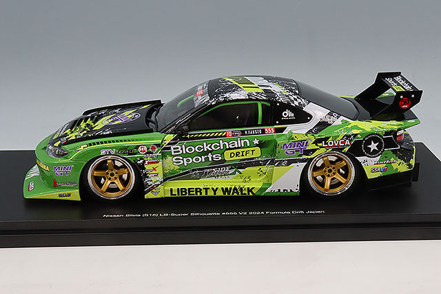 Top Speed TS0694 1/18 Nissan Silvia S15 LB-Super Silhouette V2 2024 Formula Drift Japan #555 Y. Faust - image 2