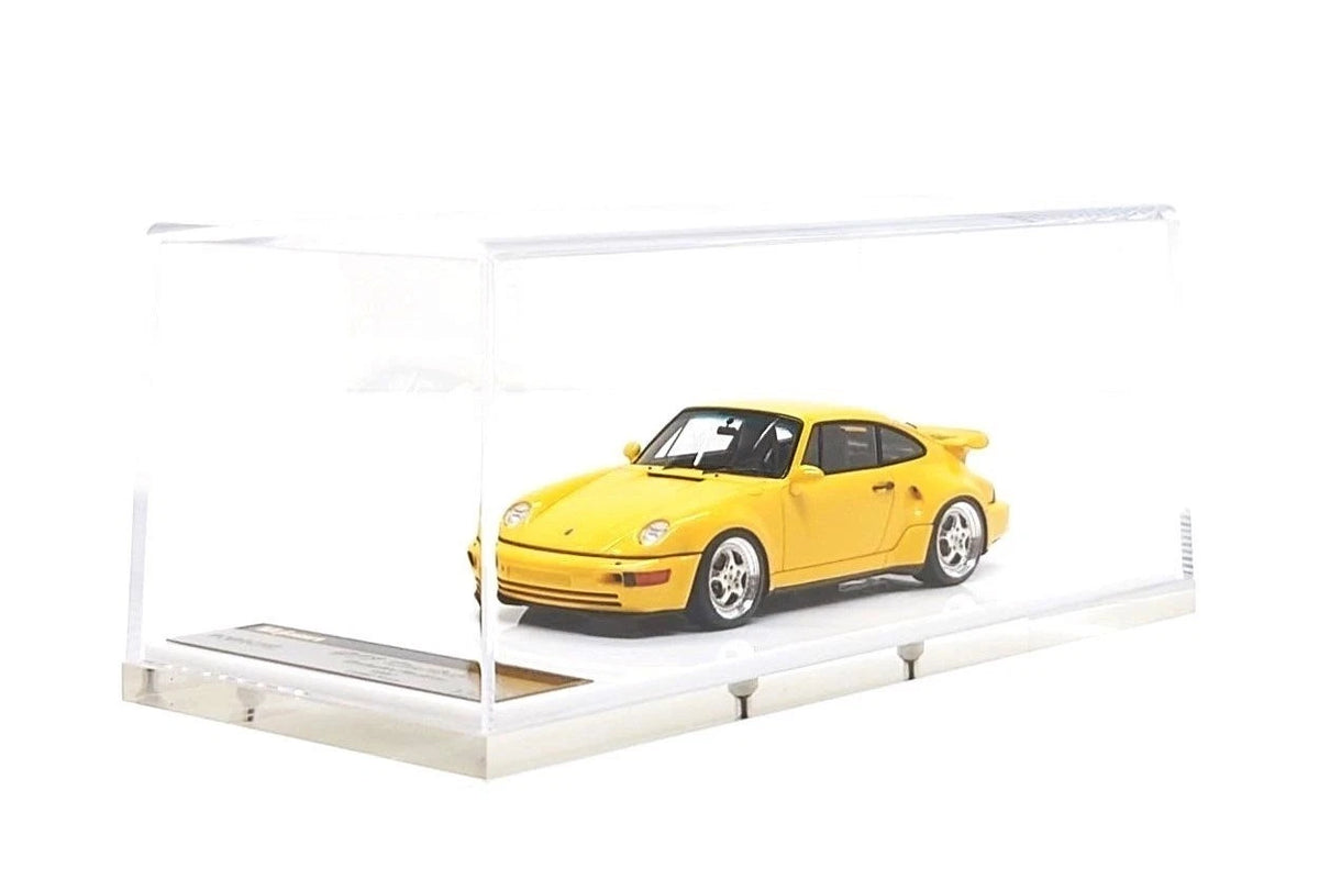 VISION VM160F Porsche 911 964 Turbo S Exclusive Flachbau 1994 Speed Yellow - clear display case