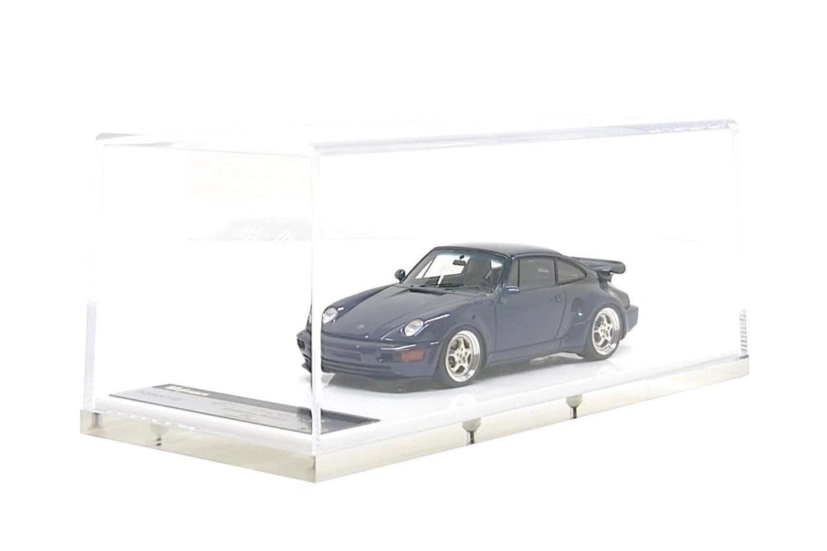 VISION VM160I Porsche 911 964 Turbo S Exclusive Flachbau 1994 Midnight Blue Metallic - clear display case