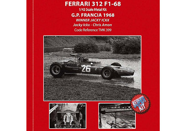 Tameo TMK399 1/43 Ferrari 312 F1 French GP 1968 J.Ickx /C.Amon Metal Model Kit - image 1