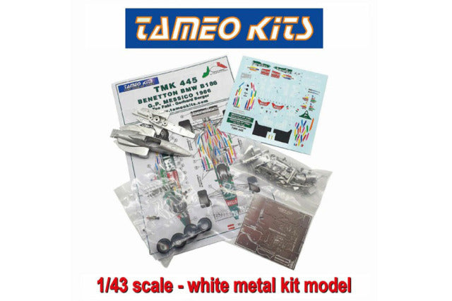 Tameo TMK445 1/43 Benetton B186 Mexican GP 1986 G.Berger / T.Fabi Metal Model Kit - image 6
