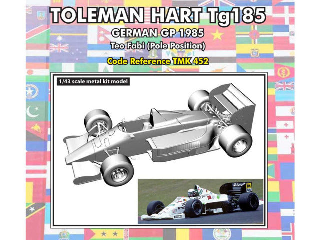 Tameo TMK452 1/43 Toleman Hart TG185 German GP 1985 Teo Fabi (Pole Position) Metal Model Kit - image 1