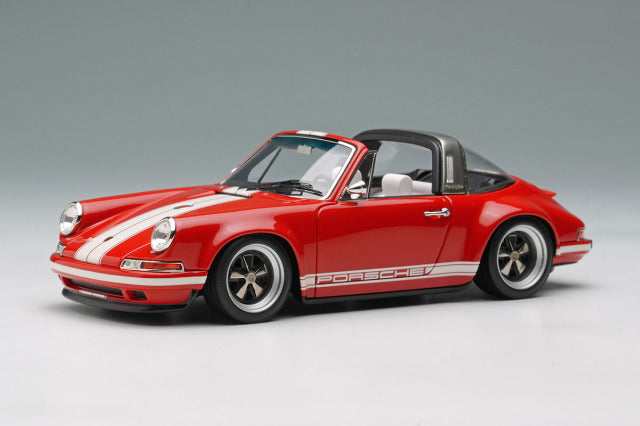 Make Up VISION VM135J 1/43 Singer 911 (964) Targa Red White Stripe Limited 120pcs - photo 2