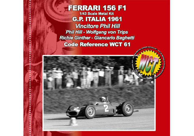 Tameo WCT61 1/43 Ferrari 156 Italian GP P.Hill World Champion 1961 Metal Model Kit - image 1