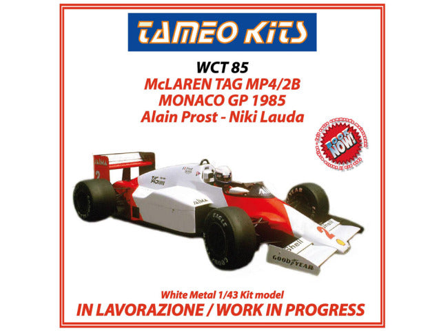 Tameo WCT85 1/43 McLaren TAG Porsche MP4/2B Monaco GP 1985 A.Prost (Winner) - N.Lauda Metal Model Kit - image 1