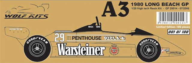 Wolf Models GP20014 1/20 Arrows A3 Long Beach GP 80 Warsteiner n.29 Resin Model Kit - image 5
