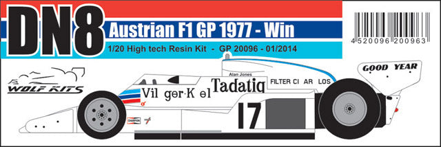 Wolf Models GP20096 1/20 Shadow DN8 Austrian GP 1977 A.Jones Resin Model Kit - image 4
