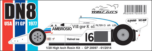 Wolf Models GP20097 1/20 Shadow DN8 USA GP 1977 L.P.Jarier Resin Model Kit - image 3