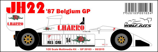 Wolf Models GP20103 1/20 AGS JH22 Belgian GP 1987 P.Fabre Resin Model Kit - image 5