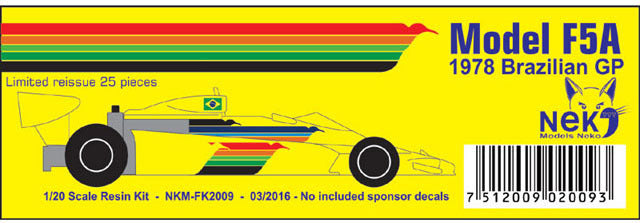 Neko Models FK2009 1/20 Fittipaldi F5A 1978 Brazilian GP Resin Model Kit - image 6