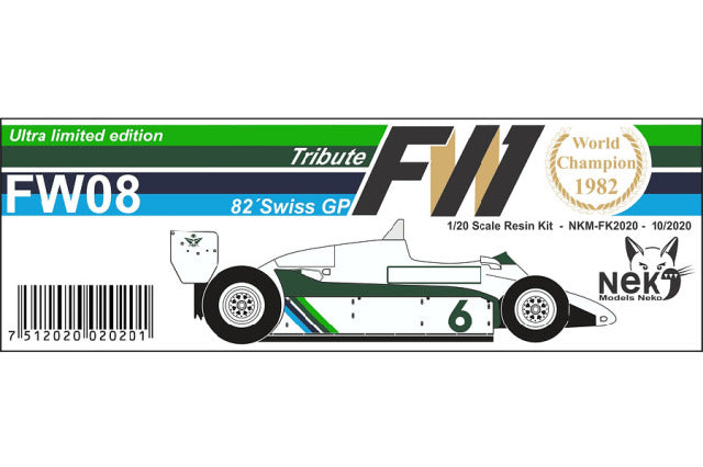 Neko Models FK2020 1/20 Williams FW08 Swiss GP 1982 Resin Model Kit - image 6