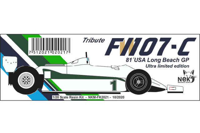 Neko Models FK2021 1/20 Williams FW07C USA Long Beach GP 1981 Resin Model Kit - image 2