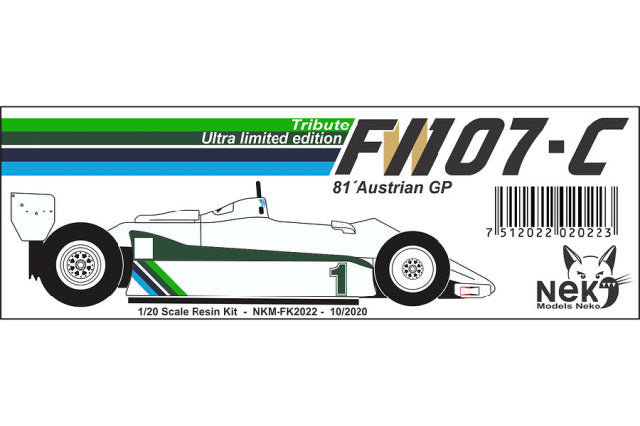 Neko Models FK2022 1/20 Williams FW07C Austrian GP 1981 Resin Model Kit - image 3