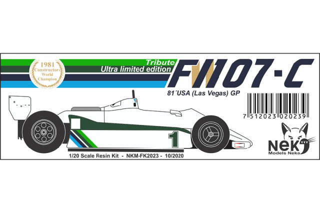 Neko Models FK2023 1/20 Williams FW07C USA Las Vegas GP 1981 Resin Model Kit - image 3