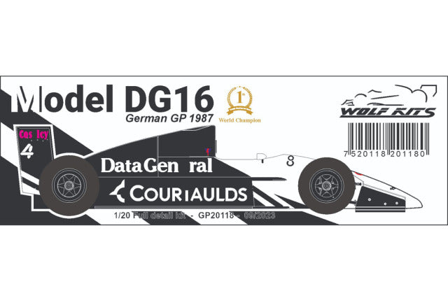 Wolf Models GP20118 1/20 Tyrrell DG16 German GP 1987 Resin Model Kit - image 5