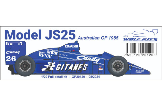 Wolf Models GP20120 1/20 Ligier JS25 Australian GP 1985 Resin Model Kit - image 7